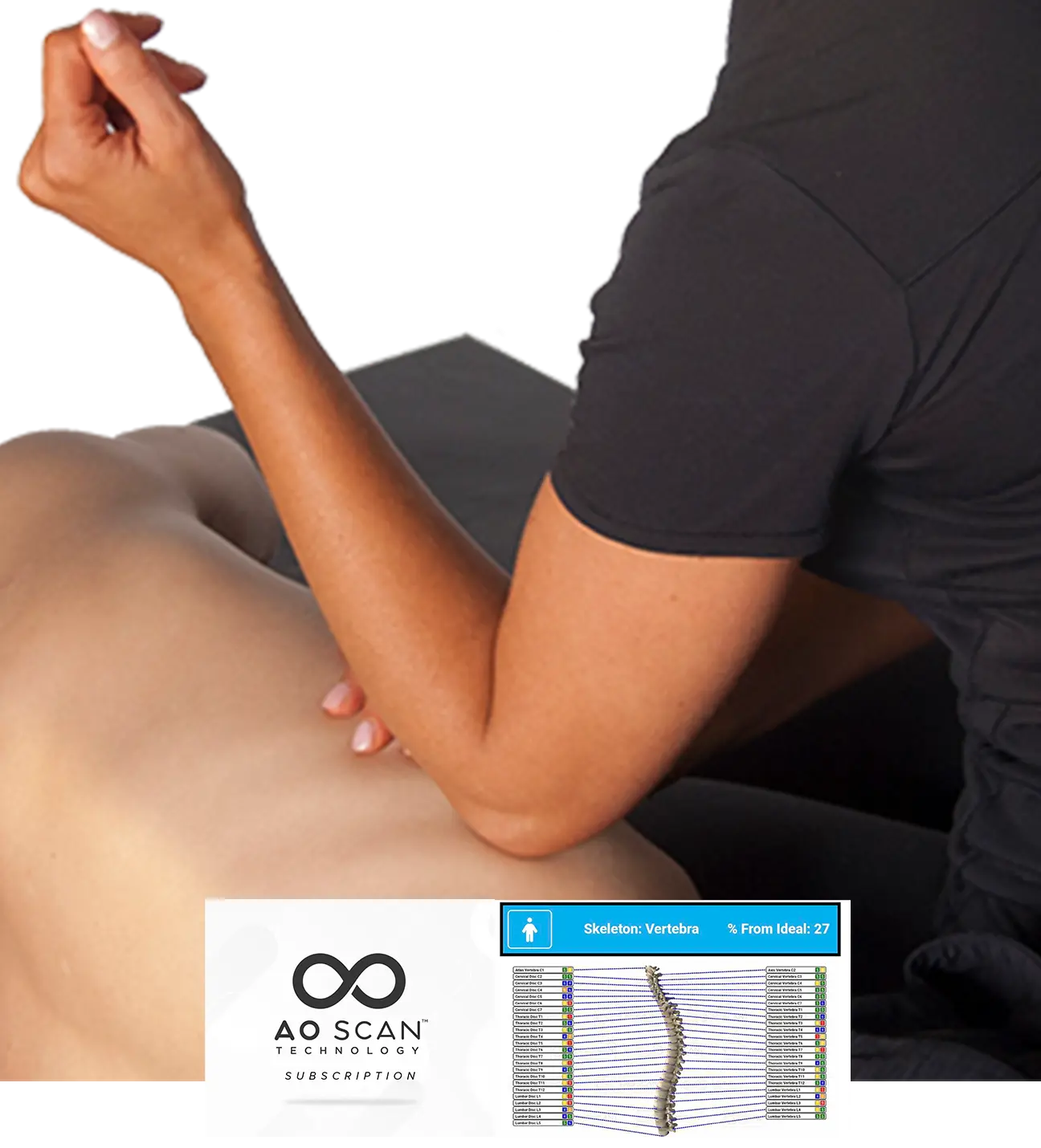 BF_DeepTissue Image of woman giving a deep tissue massage using her elbow on the side of a mans body